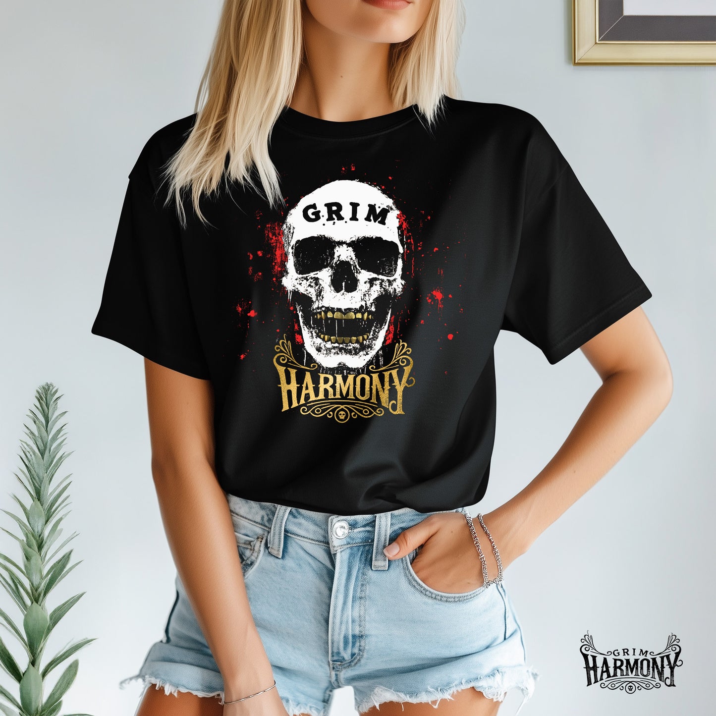 Blood-Crowned Skull T-Shirt by Grim Harmony | Gothic & Alternative Streetwear