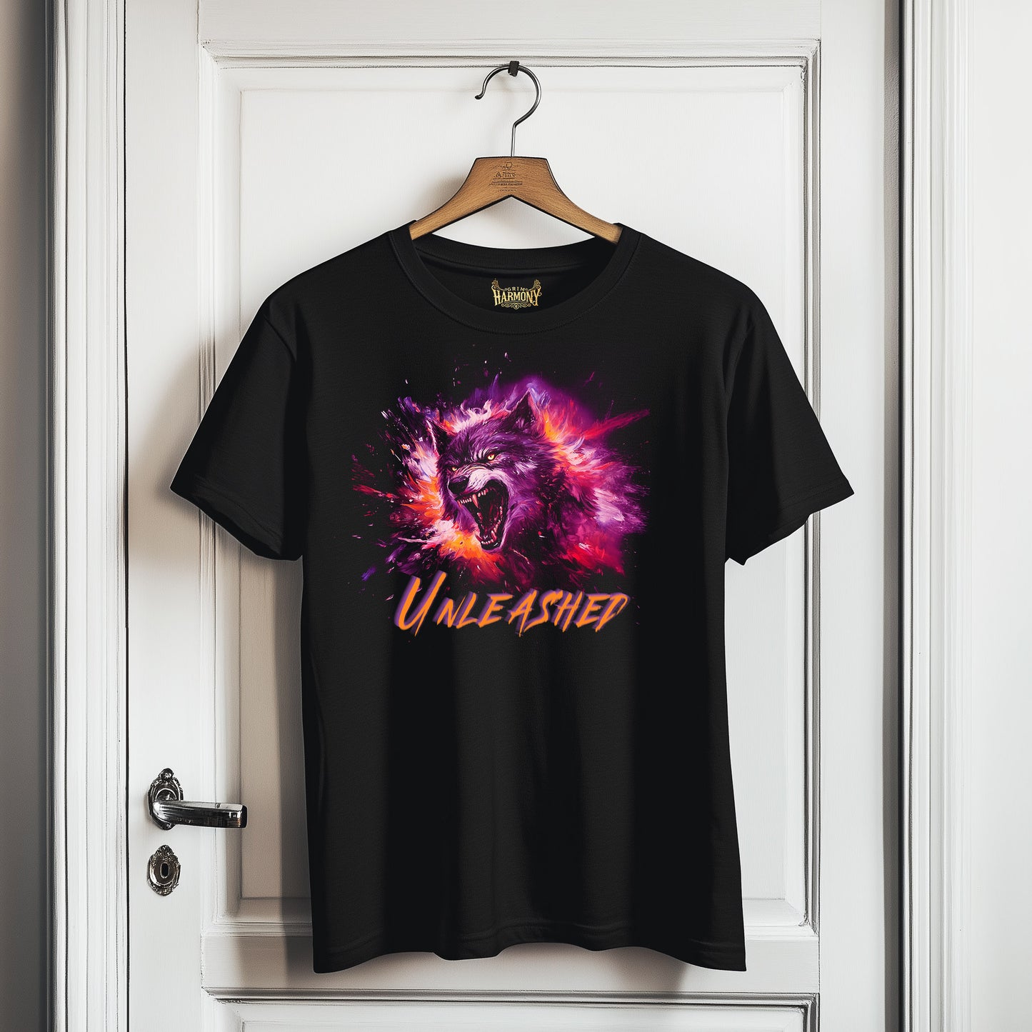 Unleashed Wolf T-Shirt by Grim Harmony | Fierce & Vibrant Streetwear