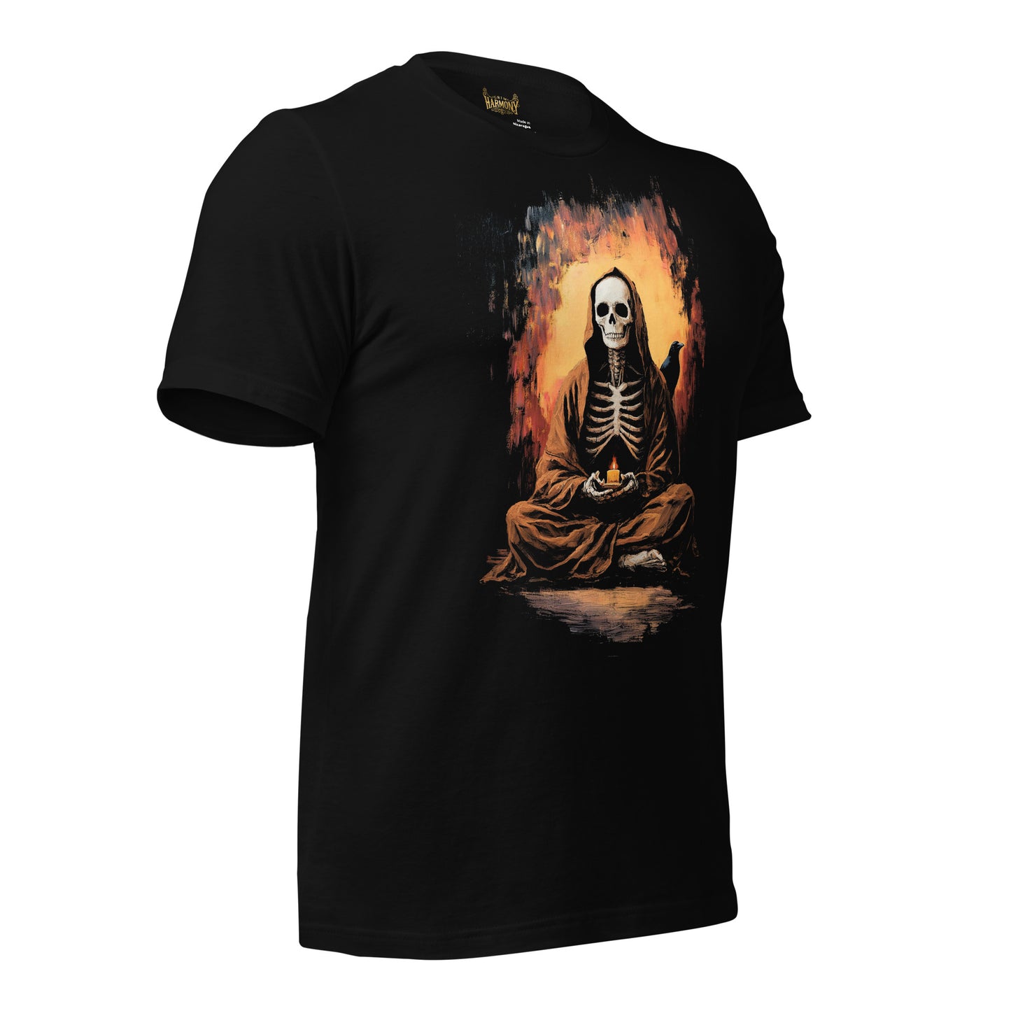 Grim Harmony “Candlelit Reaper” T-shirt – Gothic Art with Haunting Elegance