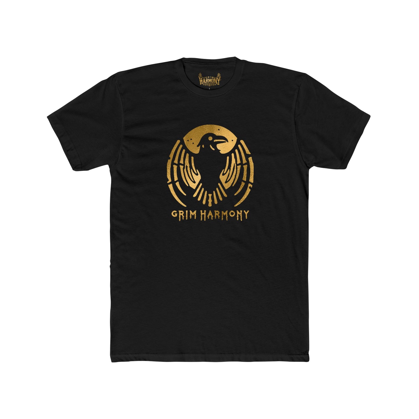 Gold Raven Emblem T-Shirt by Grim Harmony | Gothic & Alternative Streetwear