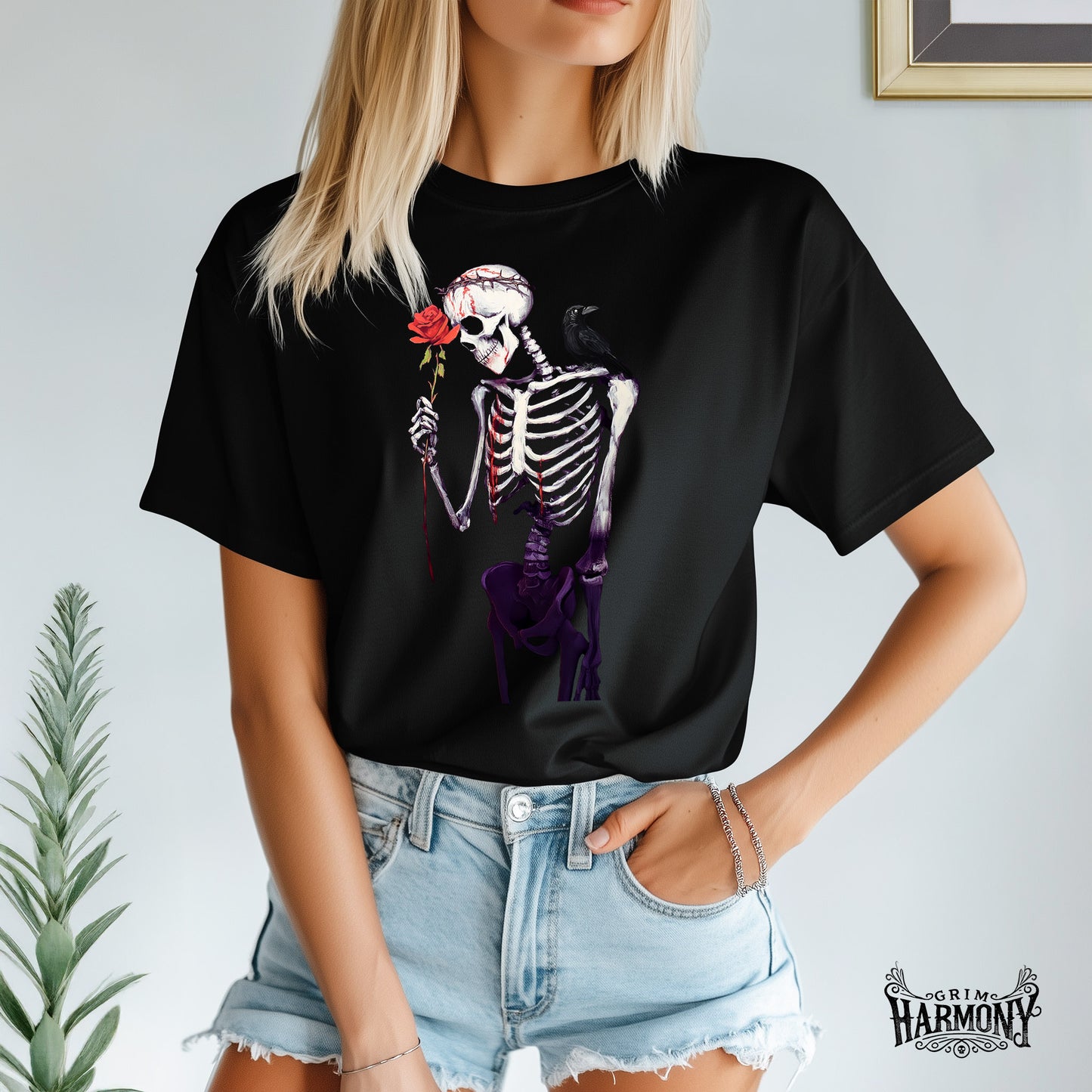 Grim Harmony “Eternal Bloom” T-shirt – Gothic Elegance and Symbolic Art