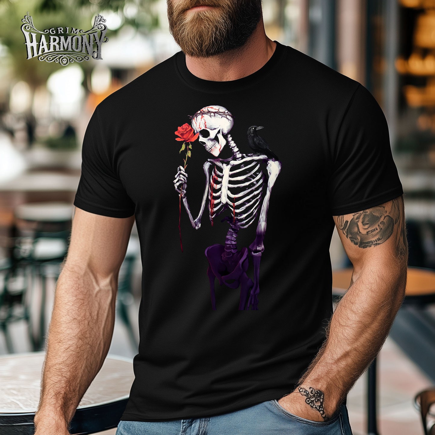 Grim Harmony “Eternal Bloom” T-shirt – Gothic Elegance and Symbolic Art