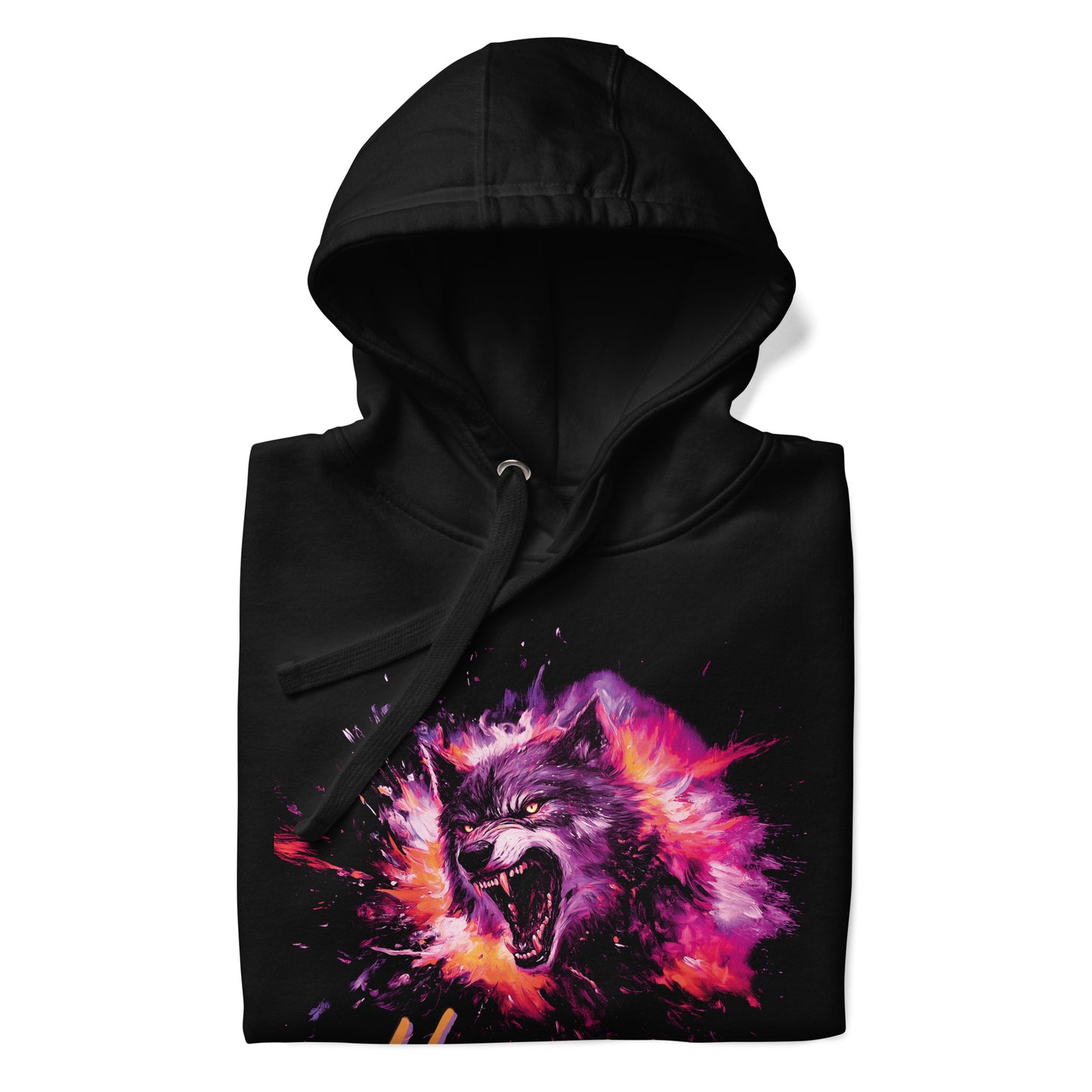 Grim Harmony “Unleashed Wolf” Premium Hoodie – Bold Gothic Style with Fierce Energy