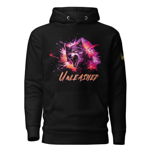 Grim Harmony “Unleashed Wolf” Premium Hoodie – Bold Gothic Style with Fierce Energy