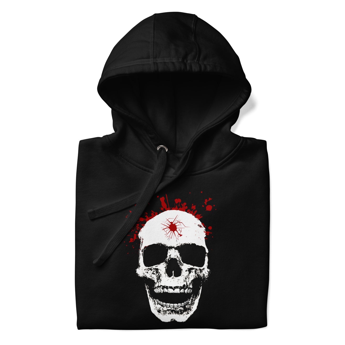 Grim Harmony “Crimson Skull” Premium Hoodie – Gothic Minimalism with Bold Details