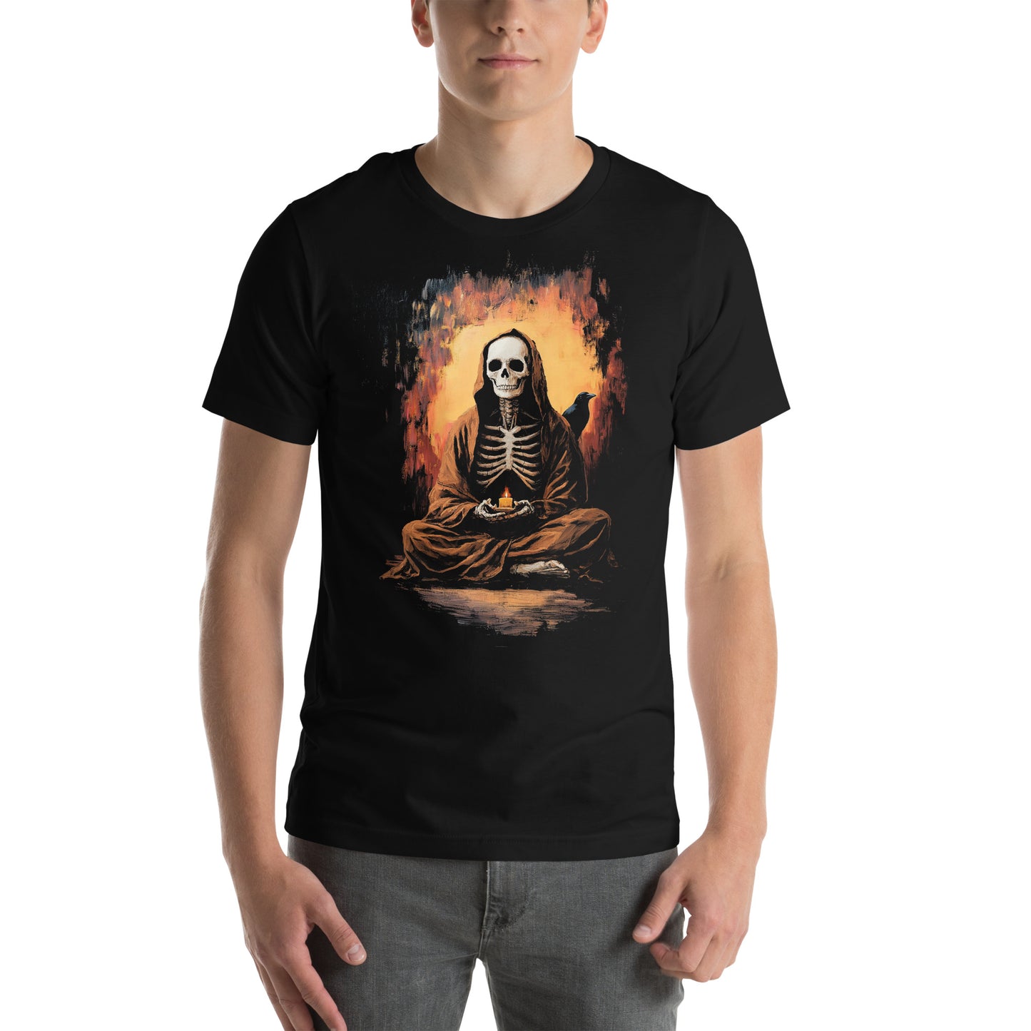 Grim Harmony “Candlelit Reaper” T-shirt – Gothic Art with Haunting Elegance