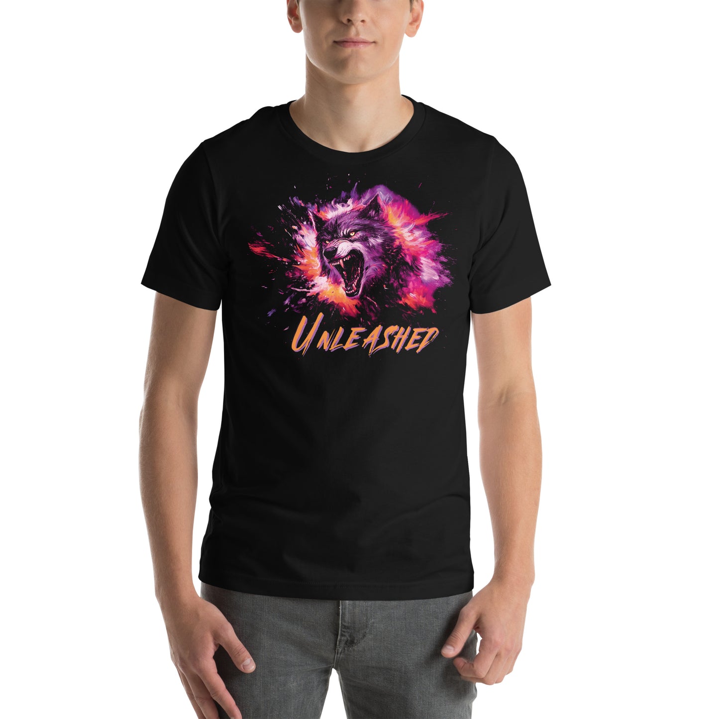 Unleashed Wolf T-Shirt by Grim Harmony | Fierce & Vibrant Streetwear