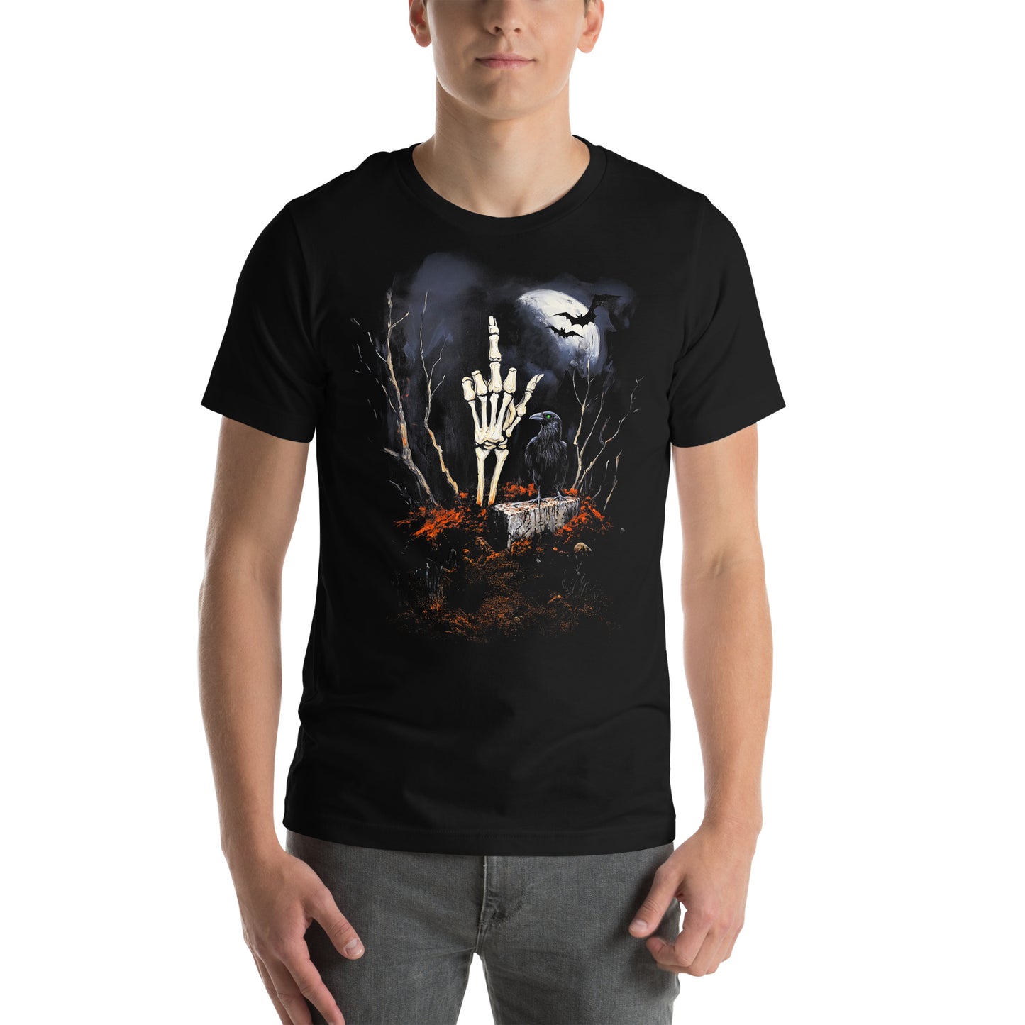 Grim Harmony “Raven’s Repose” T-shirt – Gothic Art with Haunting Forest Elegance