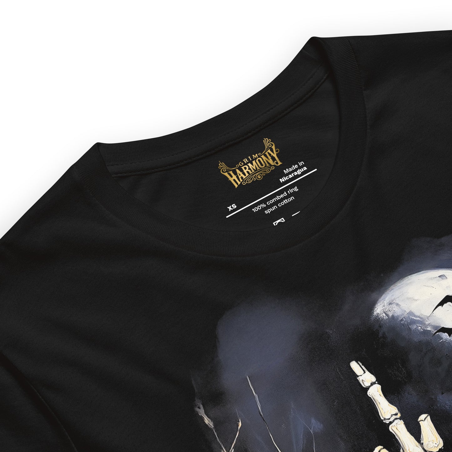 Grim Harmony “Raven’s Repose” T-shirt – Gothic Art with Haunting Forest Elegance